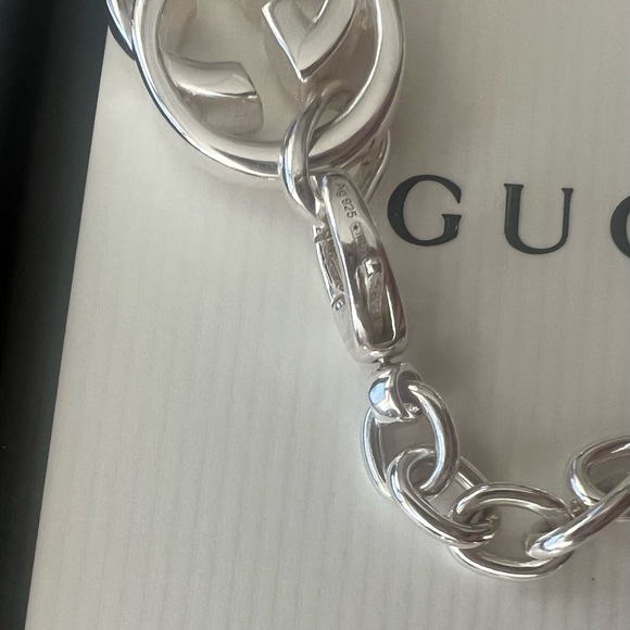 Gucci Britt GG Logo Silver Bracelet*NWB - Picture 5 of 8
